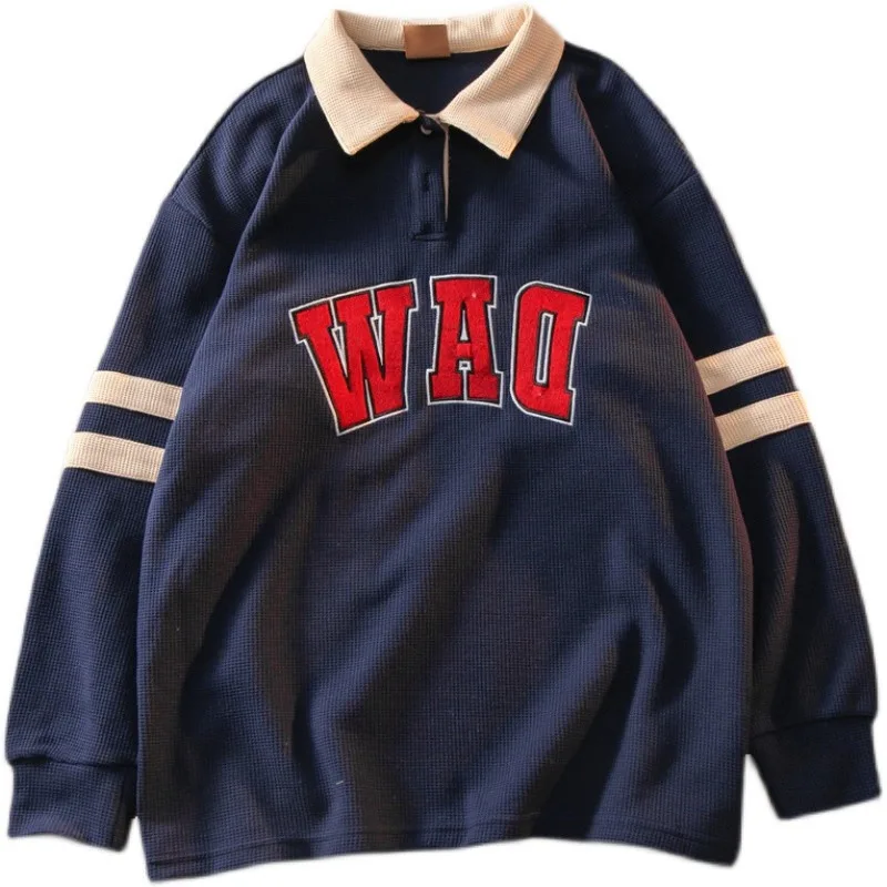 Waffle Patchwork Polo Shirt Letter Sweatshirt Women 2022 Thin Autumn American Retro Long Sleeve College Style Couple Top Jackets
Waffle Patchwork Polo Shirt Letter Sweatshirt Women 2022 Thin Autumn American Retro Long Sleeve College Style Couple Top Jackets