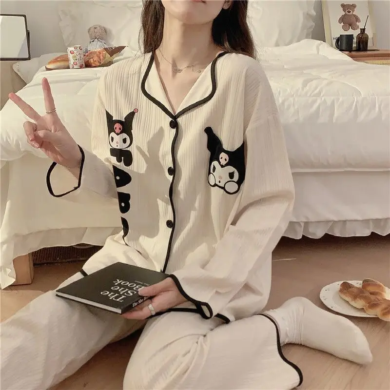 Пижама Sanrio Kuromi Cinnamoroll в мультяшном стиле Y2k, милая модная Пижама, Женский комплект из 2 предметов, домашний костюм с длинным рукавом, женская пижама, новинка 2023
Пижама Sanrio Kuromi Cinnamoroll в мультяшном стиле Y2k, милая модная Пижама, Женский комплект из 2 предметов, домашний костюм с длинным рукавом, женская пижама, новинка 2023