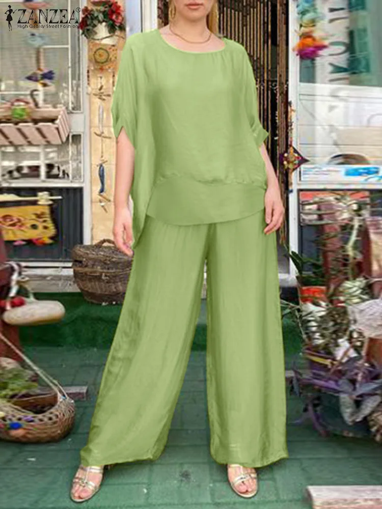 ZANZEA Women Outifits Fashion Matching Sets Summer Two Piece Sets Short Sleeve Blouse and Wide Leg Pants Femme Urban Tracksuits
ZANZEA Women Outifits Fashion Matching Sets Summer Two Piece Sets Short Sleeve Blouse and Wide Leg Pants Femme Urban Tracksuits