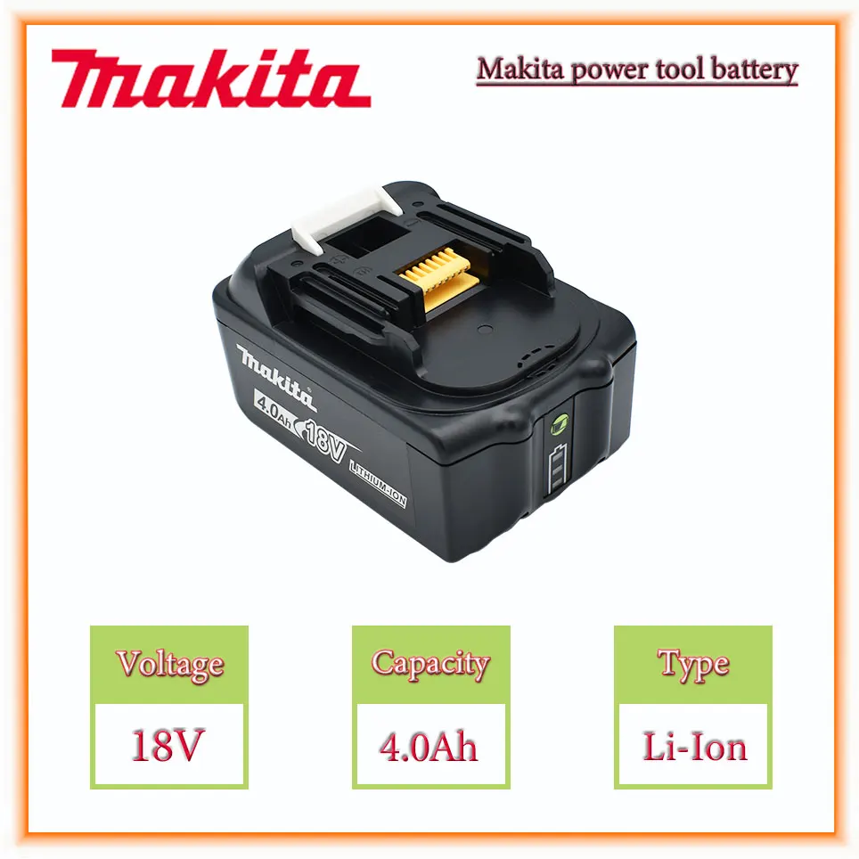 Makita 18V 4.0Ah li-ion battery For Makita BL1830 BL1815 BL1860 BL1840 Replacement Power Tool Battery
Makita 18V 4.0Ah li-ion battery For Makita BL1830 BL1815 BL1860 BL1840 Replacement Power Tool Battery