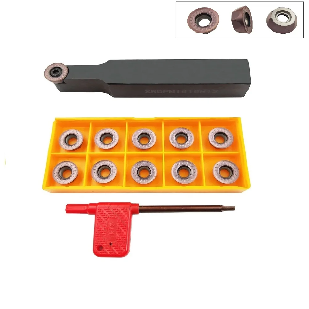 SRDPN1616H12 Milling Tool Holder Cutter +10PCS RPMT1204 MOE Indexable Milling Inserts+T15 Wrench Metal Lathe Cutting Tools
SRDPN1616H12 Milling Tool Holder Cutter +10PCS RPMT1204 MOE Indexable Milling Inserts+T15 Wrench Metal Lathe Cutting Tools
