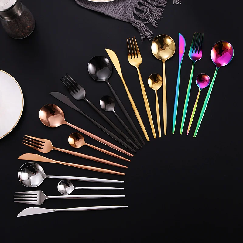 Mirror Rainbow Stainless Steel Cutlery Set Dessert Fork Spoon Knife Silverware Set Tableware Steel Chopstick Complete Dinner Set
Mirror Rainbow Stainless Steel Cutlery Set Dessert Fork Spoon Knife Silverware Set Tableware Steel Chopstick Complete Dinner Set