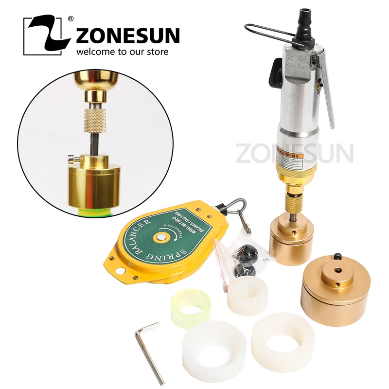 ZONESUN 28-32mm Pneumatic Bottle Capping Machine Handheld Screwing Capper for Plastic Bottle Aircrew Driver Rubber Capper Tools
ZONESUN 28-32mm Pneumatic Bottle Capping Machine Handheld Screwing Capper for Plastic Bottle Aircrew Driver Rubber Capper Tools