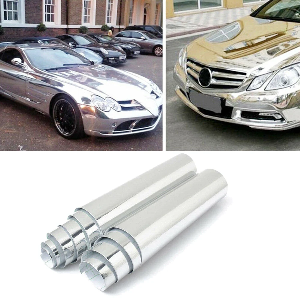 Silver Chrome Car Sticker Mirror Vinyl Wrap Film Decal Waterproof Glossy Color Car Motorcycle Body Films Stickers 30*152cm
Silver Chrome Car Sticker Mirror Vinyl Wrap Film Decal Waterproof Glossy Color Car Motorcycle Body Films Stickers 30*152cm