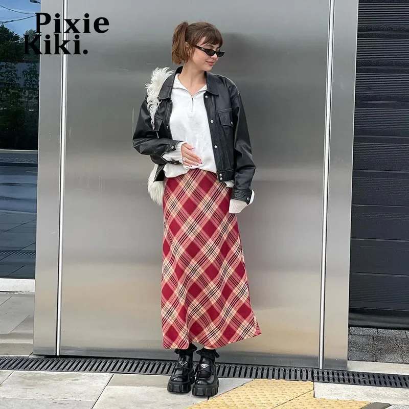 Винтажная красная клетчатая длинная юбка PixieKiki Y2k, женская уличная модная трапециевидная юбка в стиле преппи, юбка с высокой талией
Винтажная красная клетчатая длинная юбка PixieKiki Y2k, женская уличная модная трапециевидная юбка в стиле преппи, юбка с высокой талией