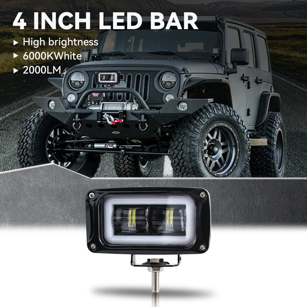 

4'' LED Motorcycle Driving Fog Light Work Light Auxiliary Spotlights Offroad For Jeep Truck Car Pickup ATV UTV SUV 4x4 Headlamp