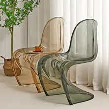 Dining Chair Modern Acrylic Nordic Living Room Furniture Household Home Back Negotiation Chair Transparent Cosmetic Stool