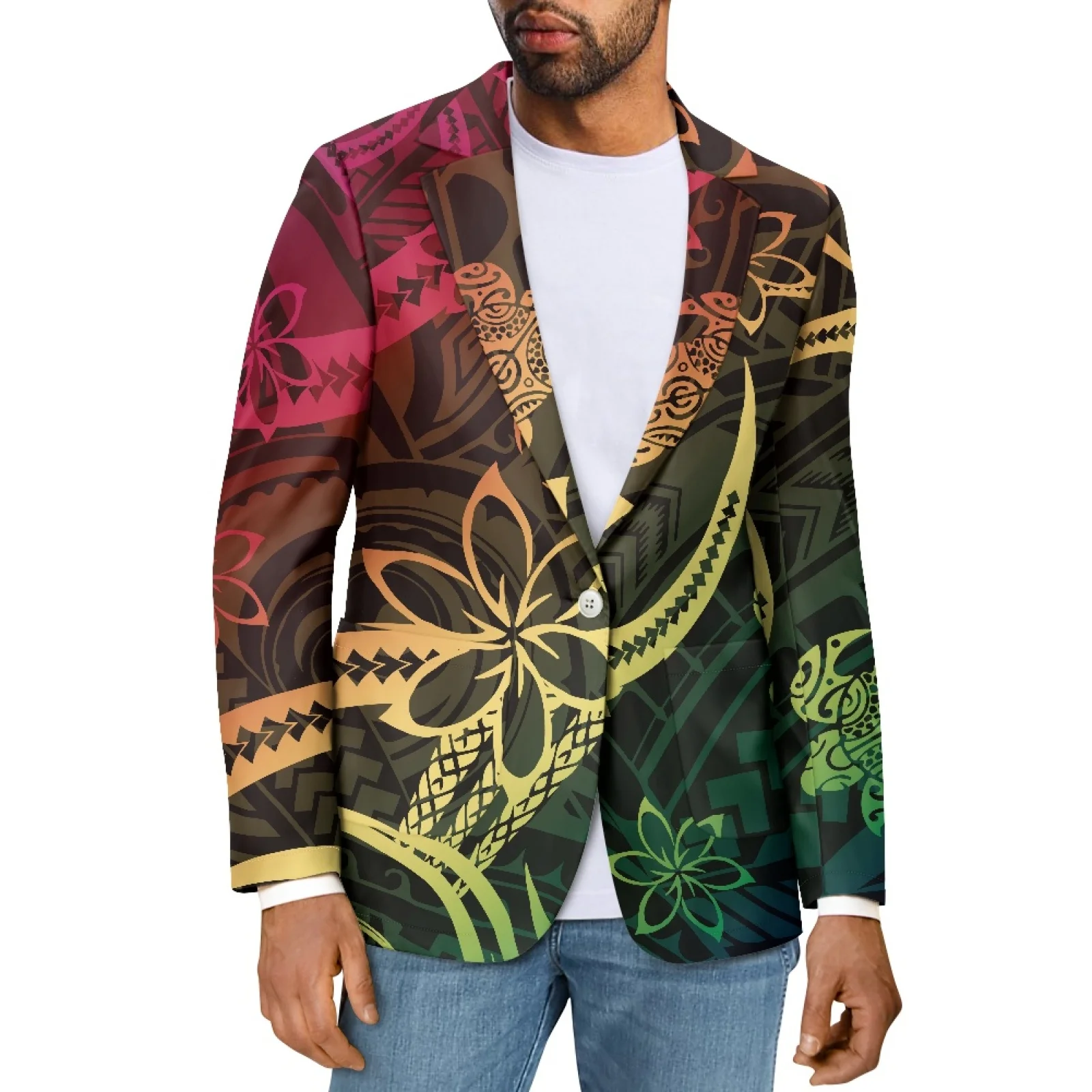 Мужской деловой костюм с принтом, V-образным вырезом и пуговицами
Мужской деловой костюм с принтом, V-образным вырезом и пуговицами