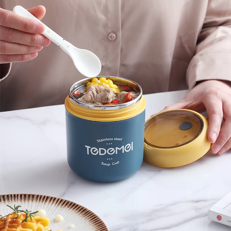 Термоконтейнер для завтрака Mini taza, термоконтейнер для еды с ложкой, Вакуумная чашка из нержавеющей стали, чашка для супа, изолированный Ланч-бокс
Термоконтейнер для завтрака Mini taza, термоконтейнер для еды с ложкой, Вакуумная чашка из нержавеющей стали, чашка для супа, изолированный Ланч-бокс