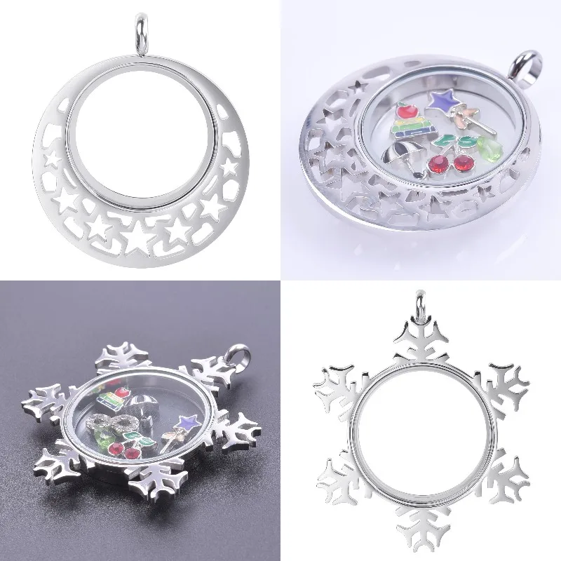 10Pcs Trendy Christmas Snowflake Round Memory Floating Medaillon Locket Charms Moon Star Relicario Pendant Jewelry Bulk
10Pcs Trendy Christmas Snowflake Round Memory Floating Medaillon Locket Charms Moon Star Relicario Pendant Jewelry Bulk