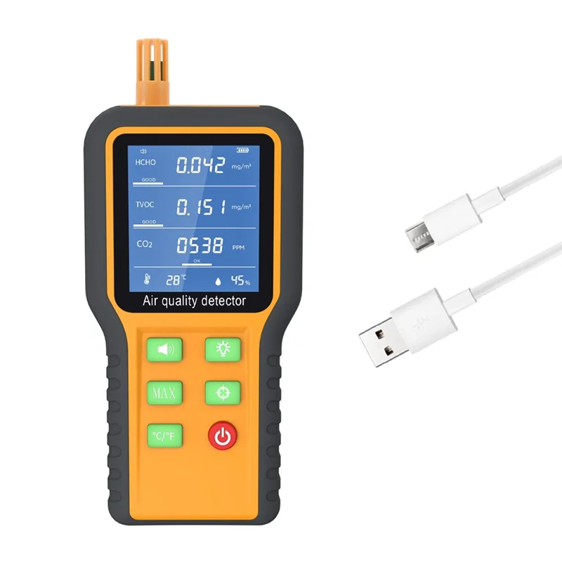 Air Quality Monitor Indoor Detector Testing Kit with Digital Temperature Humidity Sensor HCHO TVOC Test for Car Outdoor
Air Quality Monitor Indoor Detector Testing Kit with Digital Temperature Humidity Sensor HCHO TVOC Test for Car Outdoor