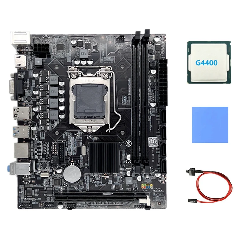 H110 Computer Motherboard LGA1151 Supports Celeron G3900 G3930 Series CPU With G4400 CPU+Switch Cable+Thermal Pad
H110 Computer Motherboard LGA1151 Supports Celeron G3900 G3930 Series CPU With G4400 CPU+Switch Cable+Thermal Pad