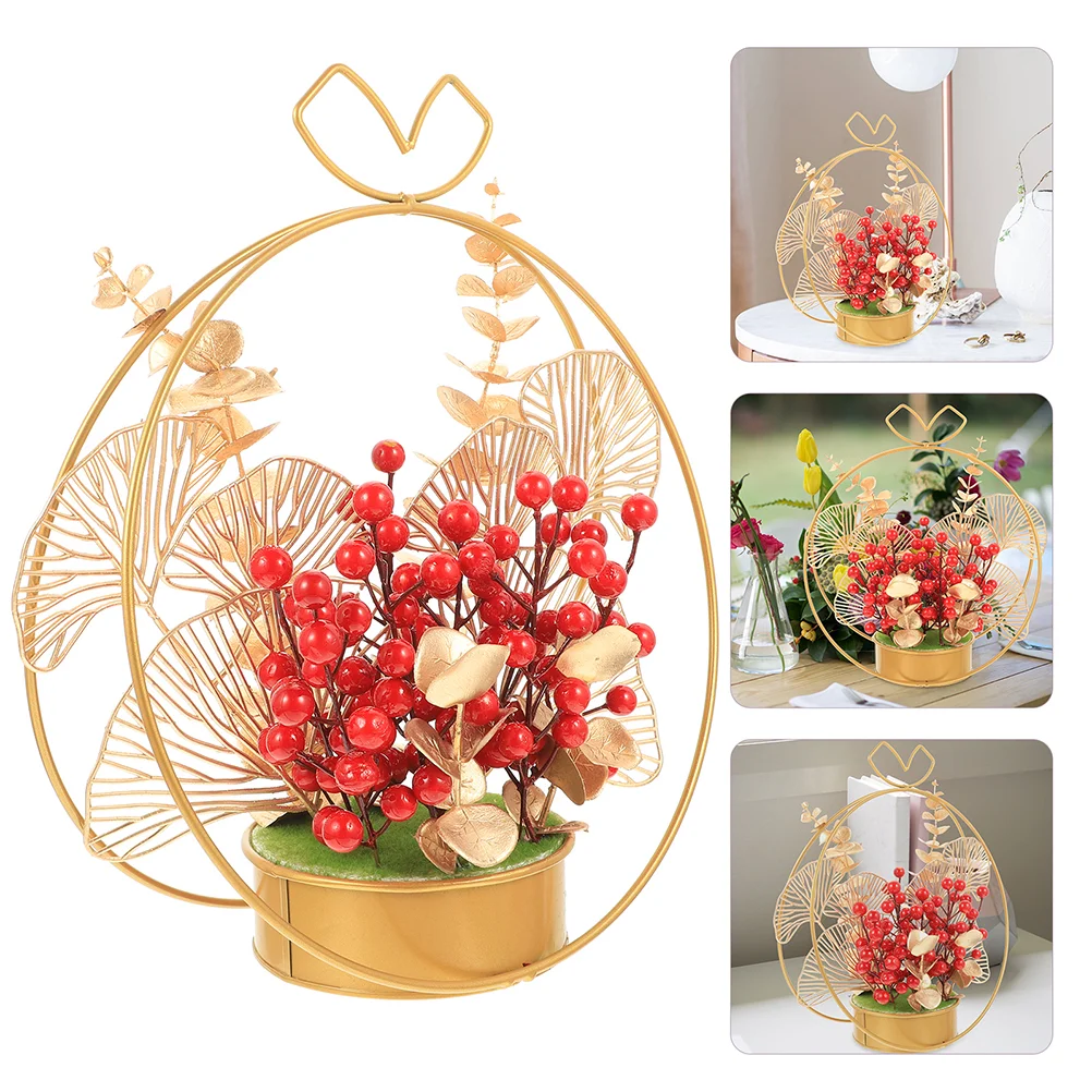 Berry Red Flower Artificial Potted Basket Berries Stems Shui Feng Treasure Chinese Fake Holly Decoration Ornament Vase Bowl Iron
Berry Red Flower Artificial Potted Basket Berries Stems Shui Feng Treasure Chinese Fake Holly Decoration Ornament Vase Bowl Iron