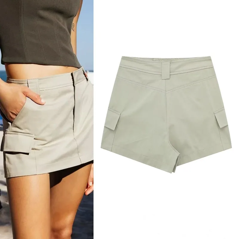 TRAF 2023 Summer Women Skort Solid Mid-Rise Chic New Skort Patch Pockets Decorate Zip Women Skort Casual Beach Holiday Style
TRAF 2023 Summer Women Skort Solid Mid-Rise Chic New Skort Patch Pockets Decorate Zip Women Skort Casual Beach Holiday Style