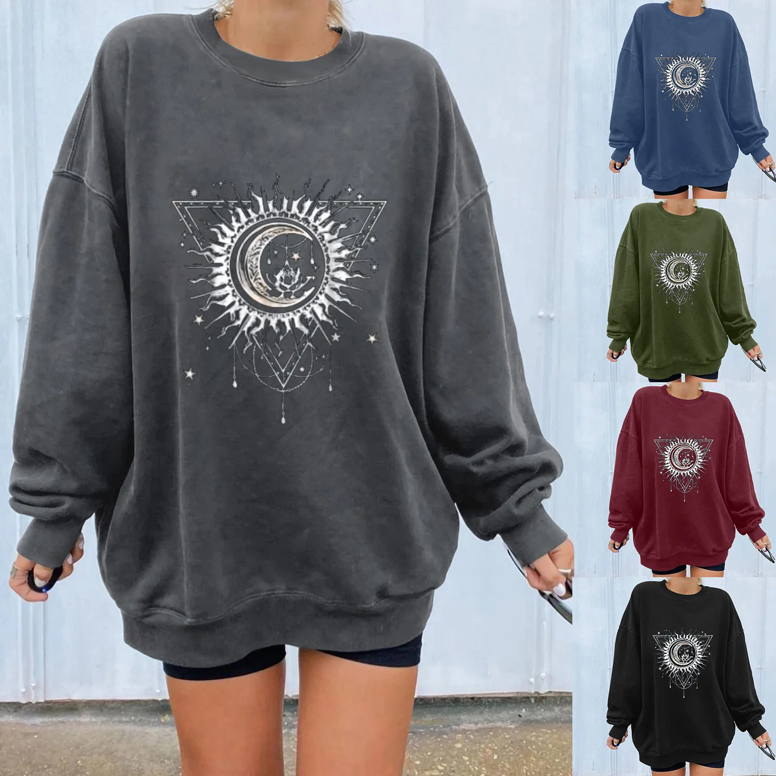 Топы от солнца с принтом, зимний свитшот, Женский пуловер, женская блузка, женская пижама с V-образным вырезом для девочек-подростков 
Топы от солнца с принтом, зимний свитшот, Женский пуловер, женская блузка, женская пижама с V-образным вырезом для девочек-подростков