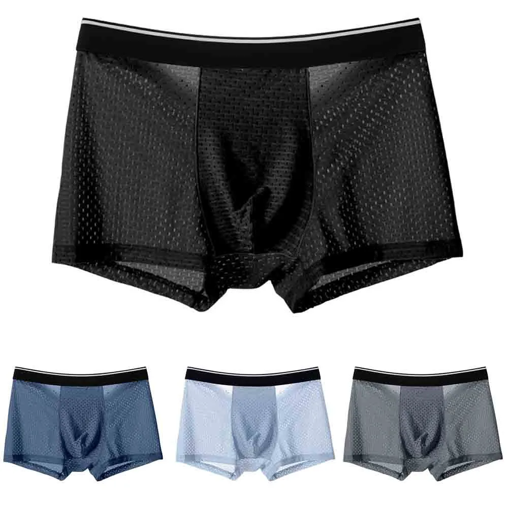 Men Soft Ice Silk Underwear Mesh Sexy Sweat Breathable Shorts Transparent Boxer Briefs Skin-friendly Panties Daily Lingeries
Men Soft Ice Silk Underwear Mesh Sexy Sweat Breathable Shorts Transparent Boxer Briefs Skin-friendly Panties Daily Lingeries
