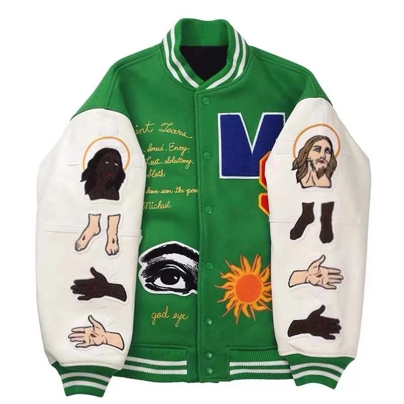 Couples M-2XL Streetwear Brand Green Baseball Jackets Men Embroidery Patchwork Letter College Varsity Jacket Vintage Bomber Coat
Couples M-2XL Streetwear Brand Green Baseball Jackets Men Embroidery Patchwork Letter College Varsity Jacket Vintage Bomber Coat