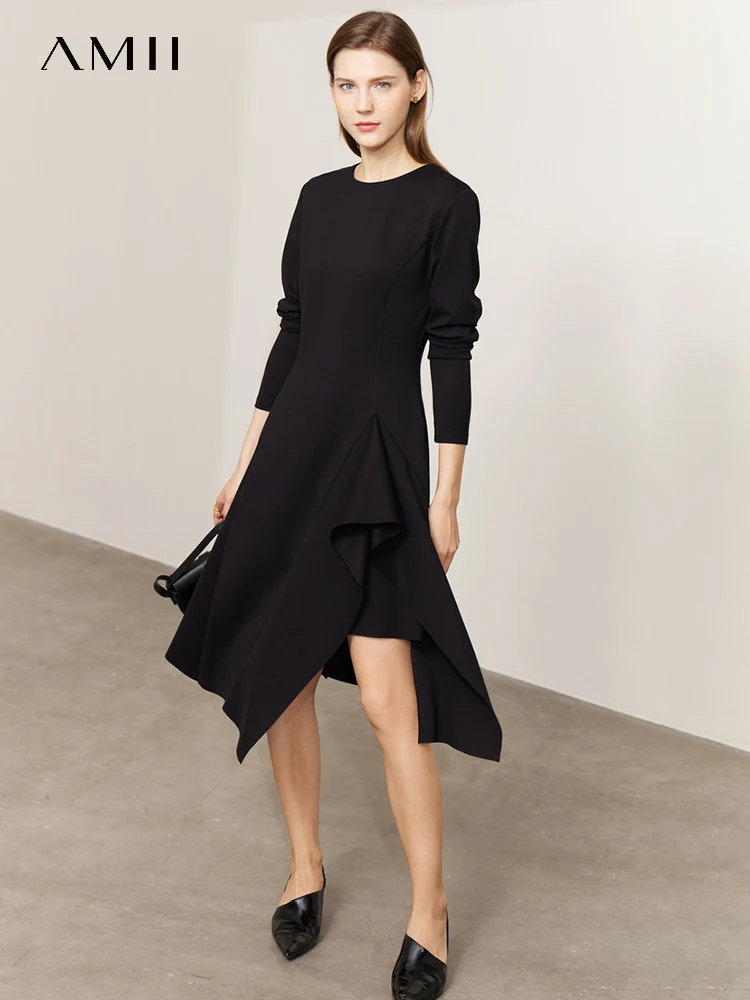 AMII Minimalist Dress Women 2023 Spring Elegant Asymmetrical French Style 0-neck A-line Solid Slim Mid-Calf Vestidos 72341036
AMII Minimalist Dress Women 2023 Spring Elegant Asymmetrical French Style 0-neck A-line Solid Slim Mid-Calf Vestidos 72341036