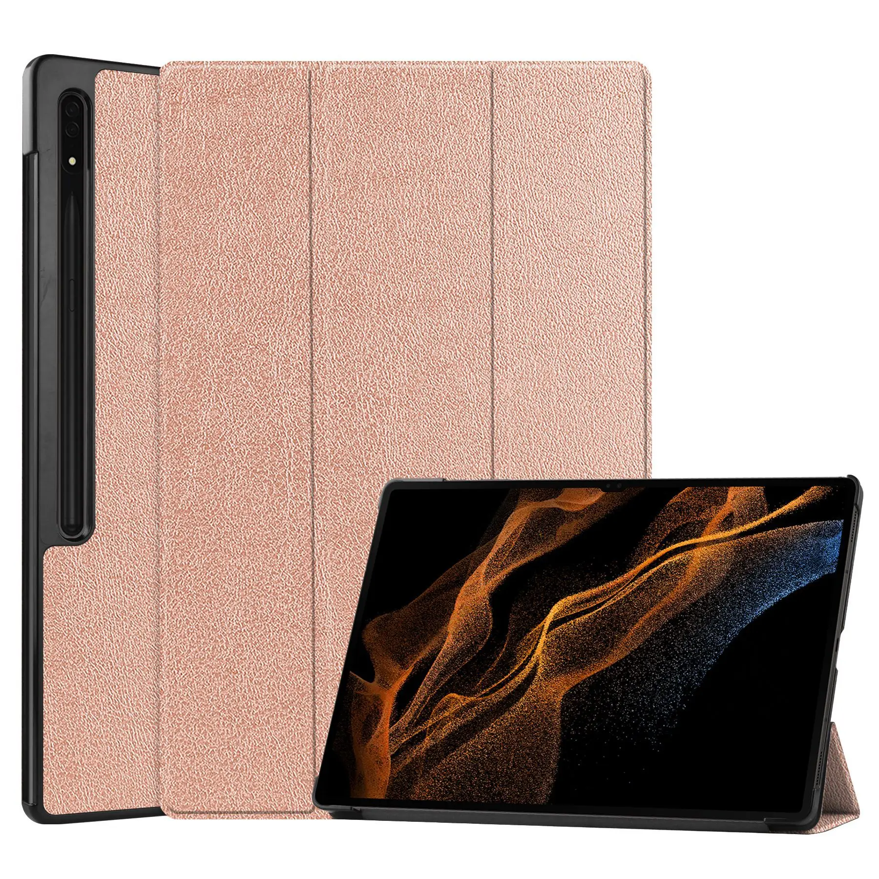 For Samsung Galaxy Tab S8 Ultra 14.6 Case SM-X900 X906 Man Women Tri-Folding Stand Smart Cover for Galaxy Tab S8 Ultra Tablet
For Samsung Galaxy Tab S8 Ultra 14.6 Case SM-X900 X906 Man Women Tri-Folding Stand Smart Cover for Galaxy Tab S8 Ultra Tablet