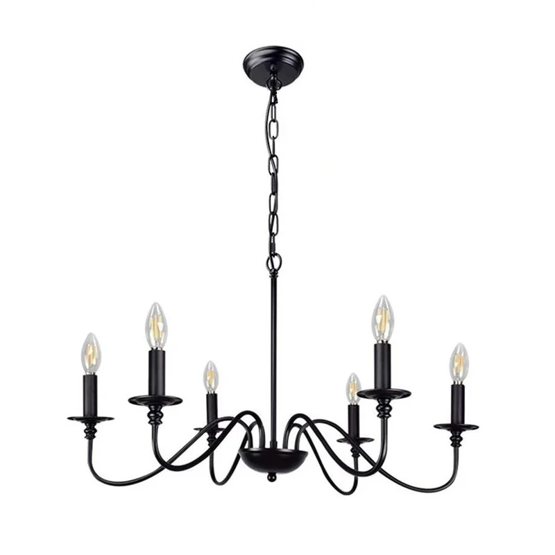 European Country Farmhouse Art Chandelier Black Candle Style Traditional Retro Industrial Living Room Bedroom Light Fixtures
European Country Farmhouse Art Chandelier Black Candle Style Traditional Retro Industrial Living Room Bedroom Light Fixtures