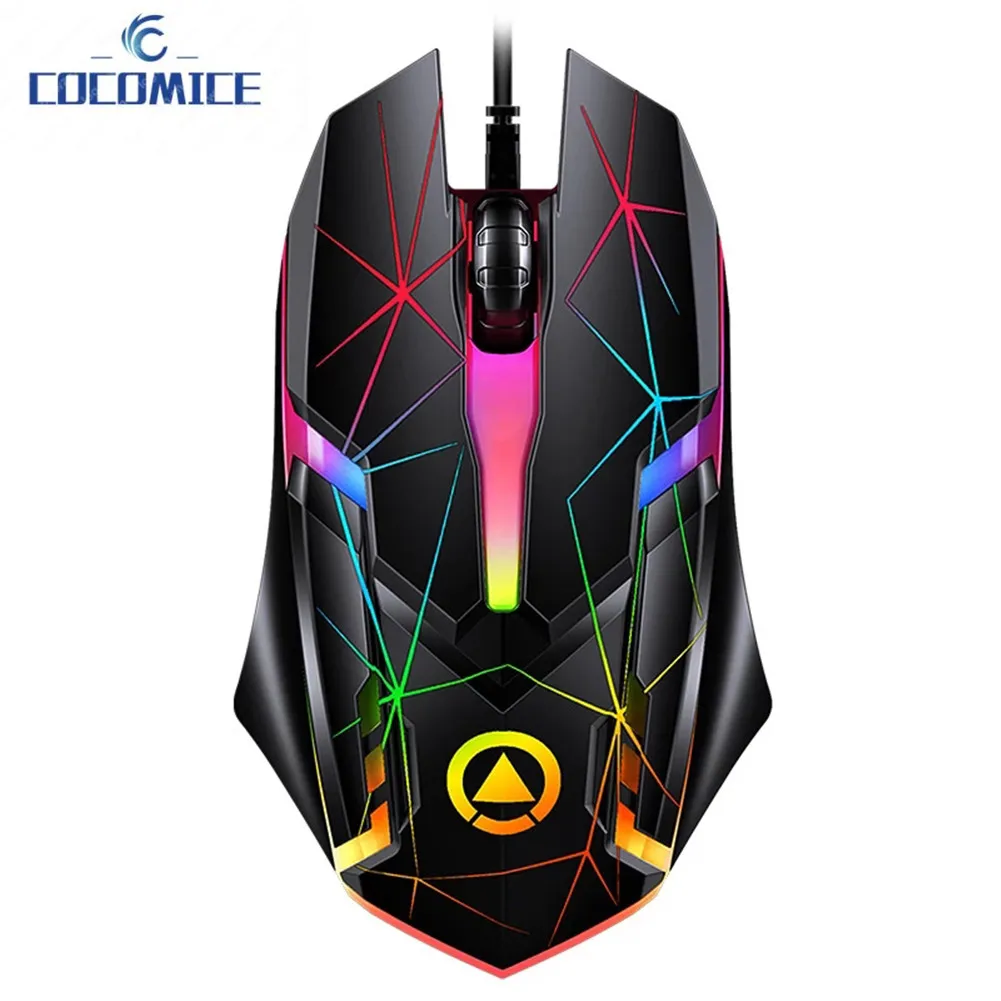 

1200DPI USB Wired Gaming Mouse Optical Computer Mouse for PC Laptop 3 Keys Ergonomic Mice Led Light Night Glow Mechanical Mouse