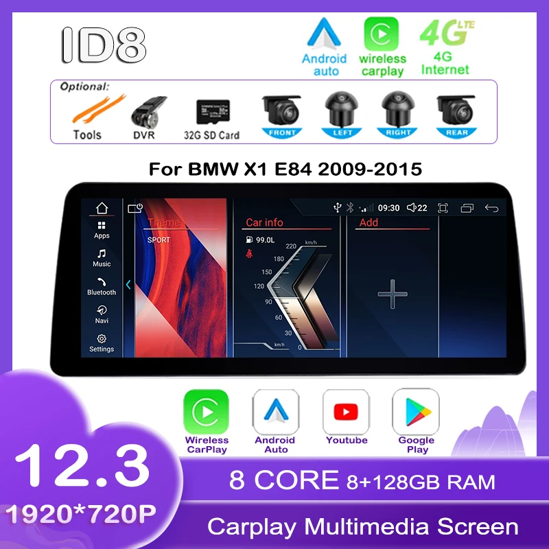 12.3" Android 12 For Bmw X1 E84 2009 - 2015 ID8 UI Car Player Video Stereo Wireless Autoradio Carplay Navigation Multimedia GPS
12.3" Android 12 For Bmw X1 E84 2009 - 2015 ID8 UI Car Player Video Stereo Wireless Autoradio Carplay Navigation Multimedia GPS