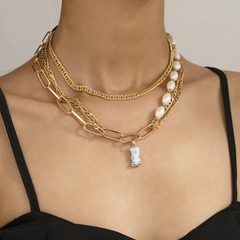 Kpop Punk Bear Pendant Necklace for Women Link Thick Chain on the Neck Multi Layer Choker Necklace Fashion Jewelry
Kpop Punk Bear Pendant Necklace for Women Link Thick Chain on the Neck Multi Layer Choker Necklace Fashion Jewelry