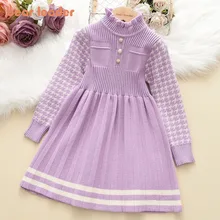 Bear Leader Autumn Winter Girls Dress Girls 4-8Y Kids Princess Party Sweater Knitted Dresses Christmas Costume Baby Girl Clothes