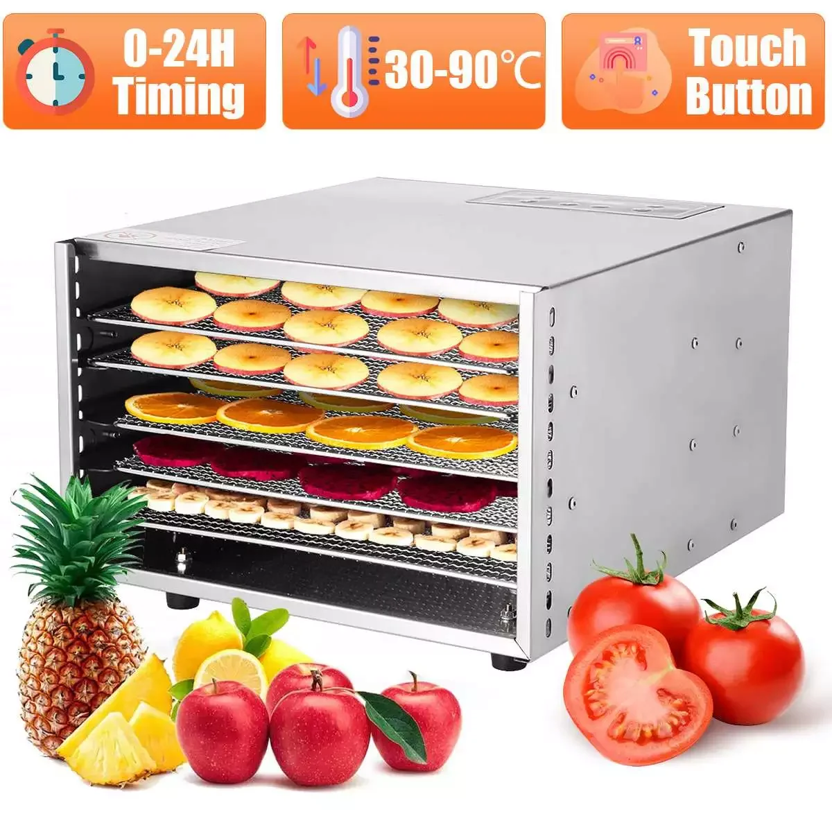 5 Trays Food Dehydrator Snacks Dehydration Dryer Fruit Vegetable Herb Meat Drying Machine Stainless Steel 220V
5 Trays Food Dehydrator Snacks Dehydration Dryer Fruit Vegetable Herb Meat Drying Machine Stainless Steel 220V
