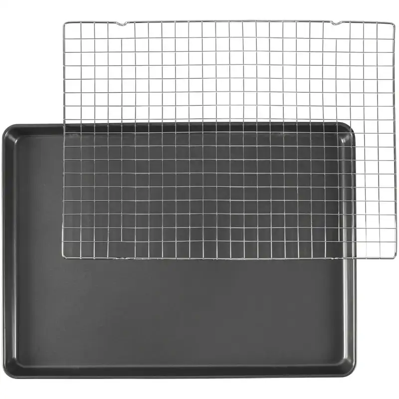 It Better Steel Non-Stick 15 x 21-inch Cookie Pan and 14.5 x 20-inch Chrome Cooling Grid Set Round cake pan for baking Baking t
It Better Steel Non-Stick 15 x 21-inch Cookie Pan and 14.5 x 20-inch Chrome Cooling Grid Set Round cake pan for baking Baking t