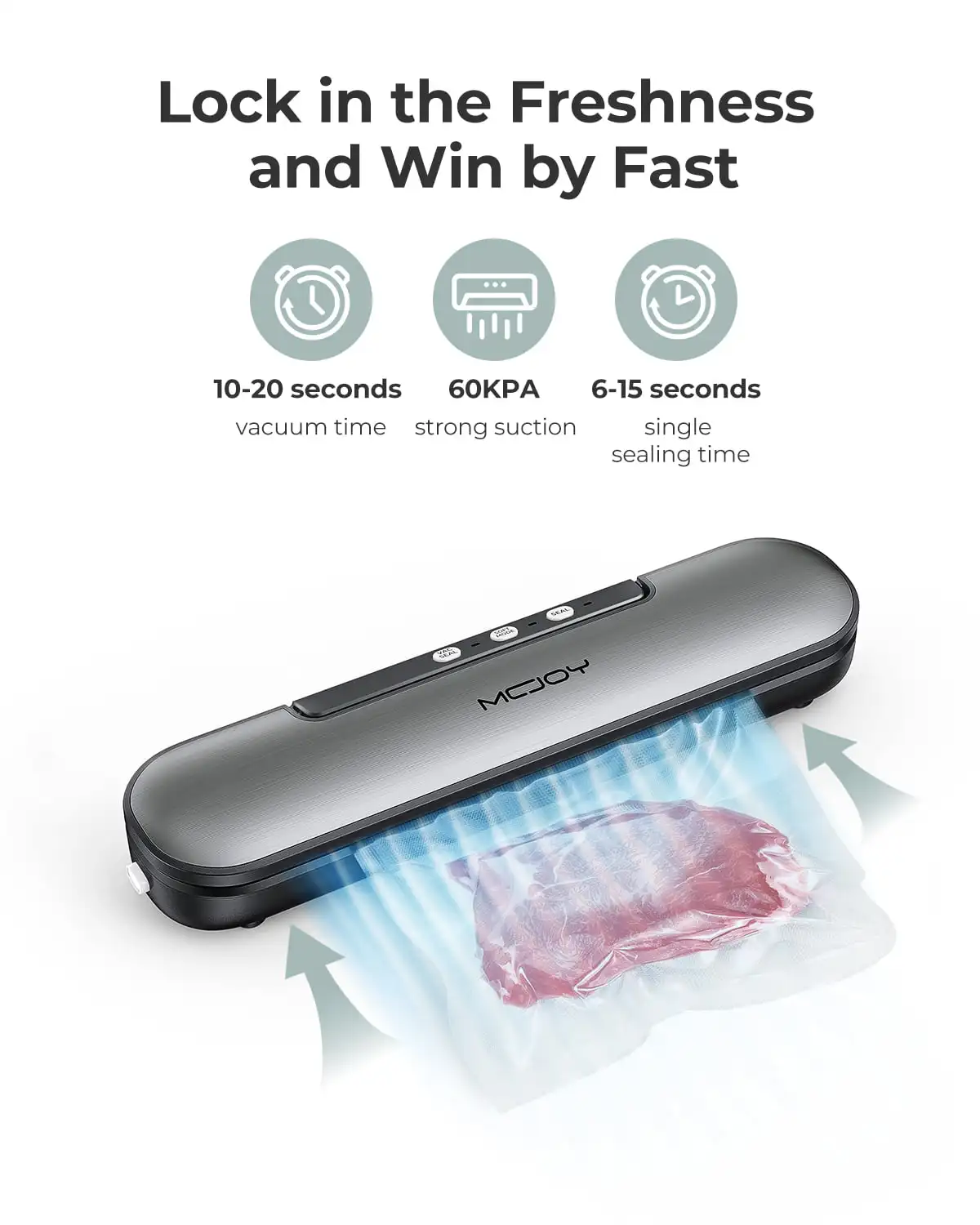 Vacuum Sealer Machine Automatic Vacuum Food Sealer Machine 60KPA for Food Preservation Portable Design Starter Kit Built-in Cut
Vacuum Sealer Machine Automatic Vacuum Food Sealer Machine 60KPA for Food Preservation Portable Design Starter Kit Built-in Cut