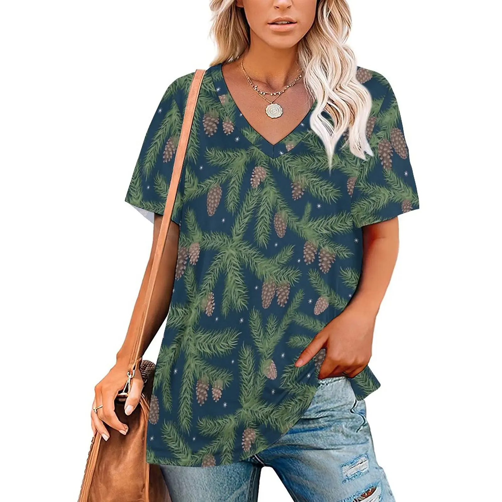 Pine Cones T-Shirt Branches Print Hip Hop V Neck T-Shirts Short Sleeve Casual Tee Shirt Summer Printed Tees Large Size
Pine Cones T-Shirt Branches Print Hip Hop V Neck T-Shirts Short Sleeve Casual Tee Shirt Summer Printed Tees Large Size