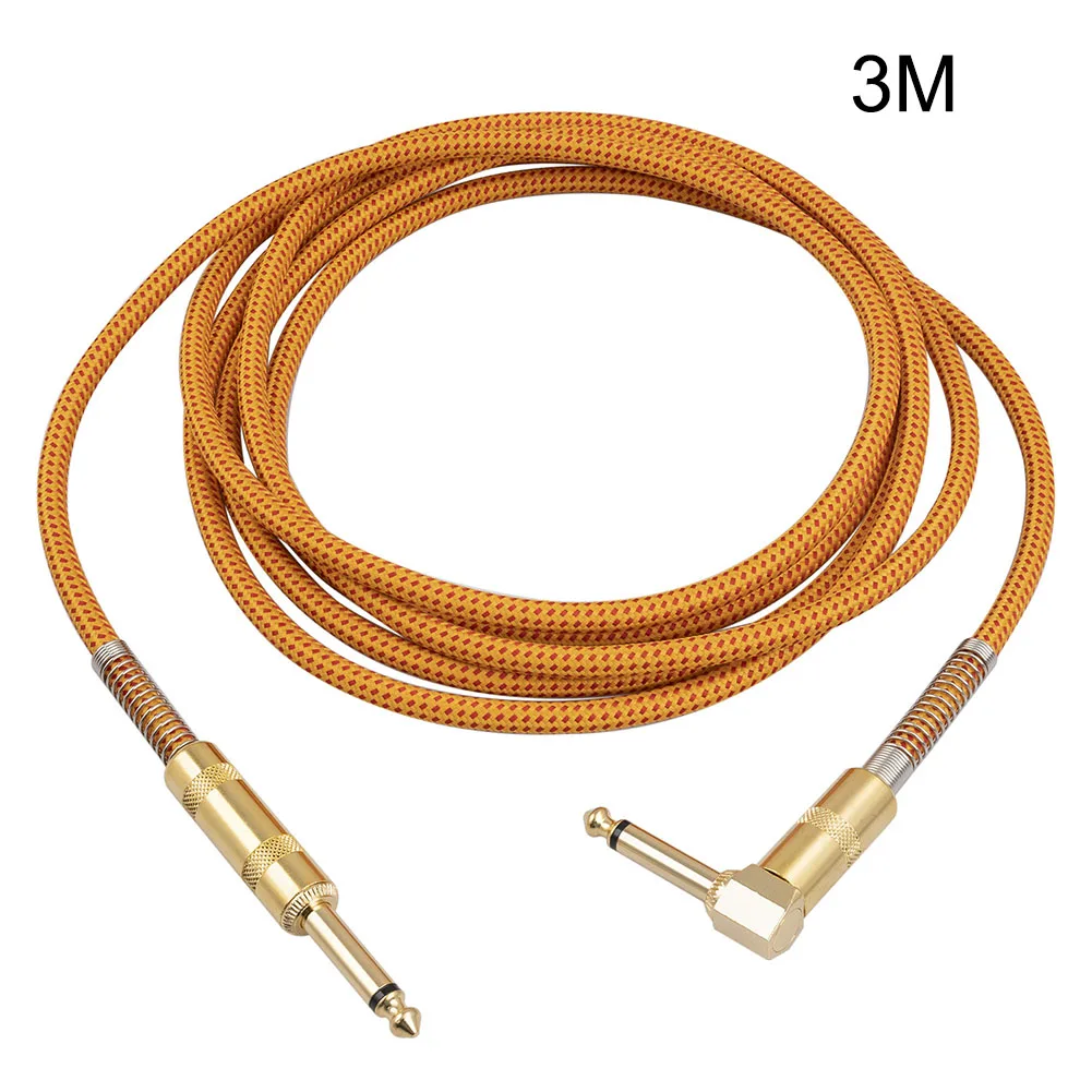 10 Feet Electric Guitar Cable 6.35mm 1/4 Inch Right Angle Plug Connect Cable 1/4 Inch Straight To Right Angle Plug Golden
10 Feet Electric Guitar Cable 6.35mm 1/4 Inch Right Angle Plug Connect Cable 1/4 Inch Straight To Right Angle Plug Golden