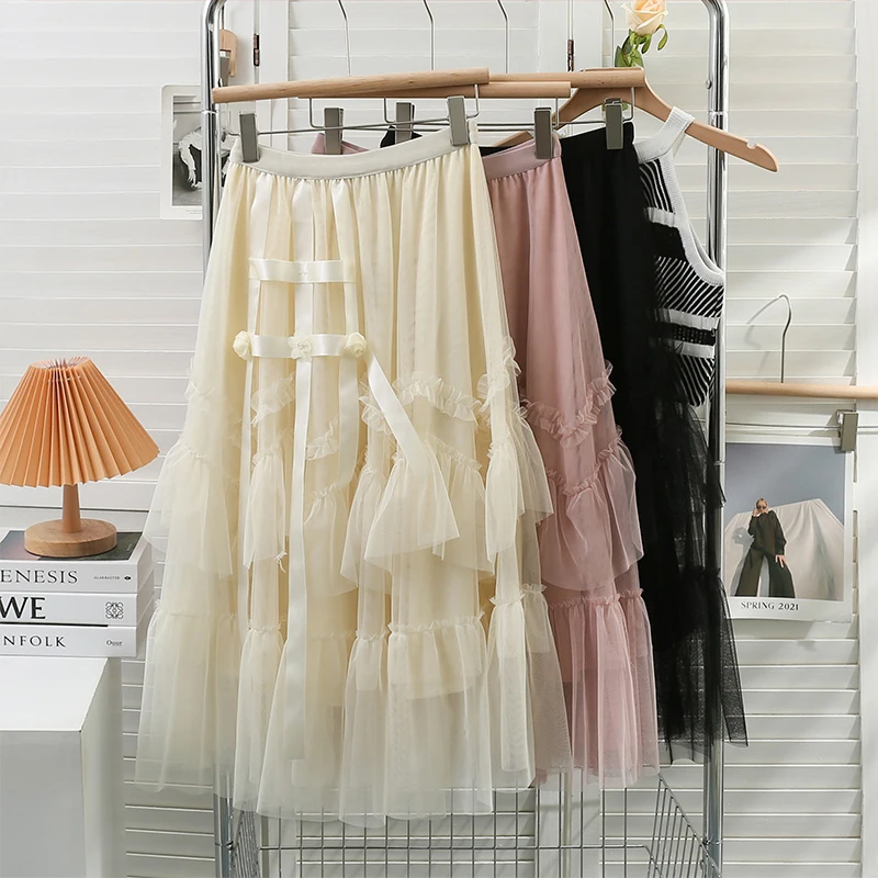 WDMSNA French Irregular Faldas Stitching Mesh Loose Long Skirt Female Spring 2023 New High Waist Big Swing Long Skirts for Women
WDMSNA French Irregular Faldas Stitching Mesh Loose Long Skirt Female Spring 2023 New High Waist Big Swing Long Skirts for Women