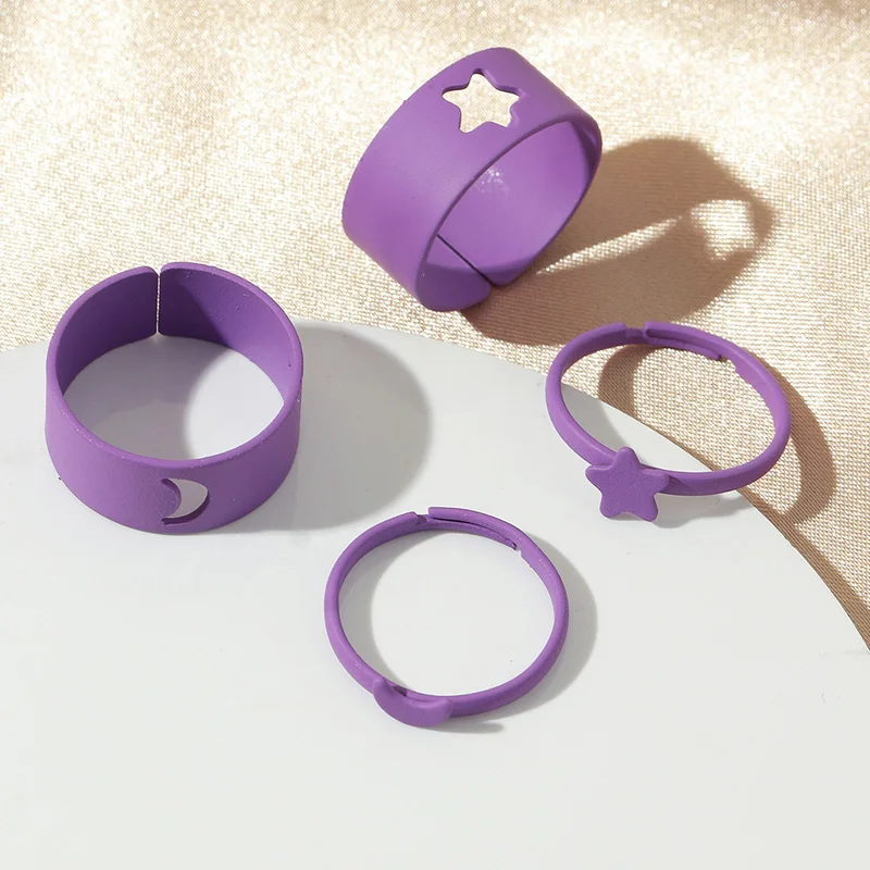 2/4Pcs/Set of New Macaron Color Couple Ring Alloy Spray Paint Star and Moon Butterfly Rose Gold Hollow Ring Set Decoration Gift
2/4Pcs/Set of New Macaron Color Couple Ring Alloy Spray Paint Star and Moon Butterfly Rose Gold Hollow Ring Set Decoration Gift