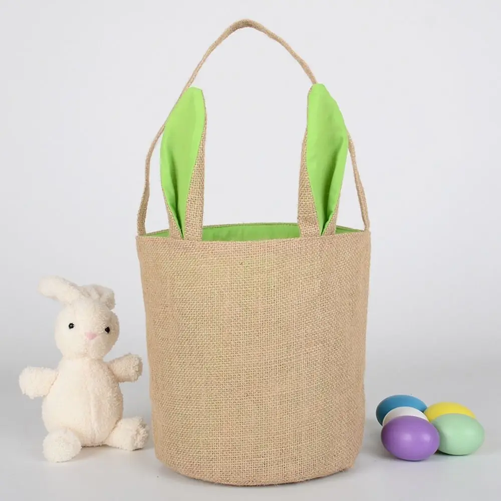 

With Handle Gifts Bags Candy Egg Buckets Gift Pouch Egg Bags Festival Party Supplies Easter Baskets Bunny Burlap Bags