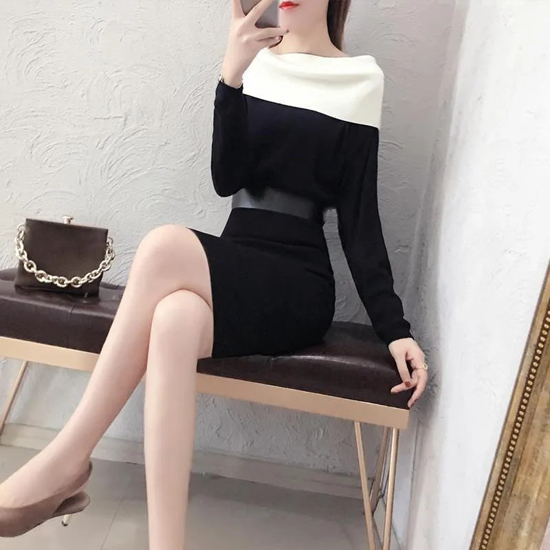 Korean Long Sleeve Dresses Women's Spring Autumn 2023 New Waist Slim Bottoming Dress Female Fashion Stitching Pullover Dress
Korean Long Sleeve Dresses Women's Spring Autumn 2023 New Waist Slim Bottoming Dress Female Fashion Stitching Pullover Dress