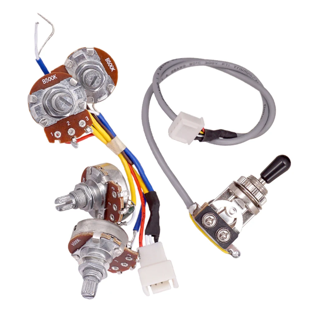 1 Set Guitar Wiring Harness Prewired Kit 500K Pots 2V2T For EPI SG LP Electric Guitars Parts Components Guitar Wiring Kit
1 Set Guitar Wiring Harness Prewired Kit 500K Pots 2V2T For EPI SG LP Electric Guitars Parts Components Guitar Wiring Kit