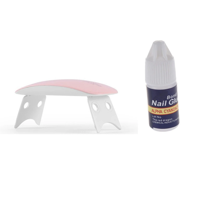 3 шт., профессиональный клей для ногтей 3G и 1x6 Вт ультрафиолетовая/Светодиодная лампа, Мини Портативная Сушилка для ногтей с USB-кабелем, розов...
3 шт., профессиональный клей для ногтей 3G и 1x6 Вт ультрафиолетовая/Светодиодная лампа, Мини Портативная Сушилка для ногтей с USB-кабелем, розов...