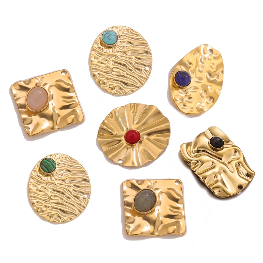 4 шт., рельефный кулон из нержавеющей стали с натуральным камнем
4 шт., рельефный кулон из нержавеющей стали с натуральным камнем