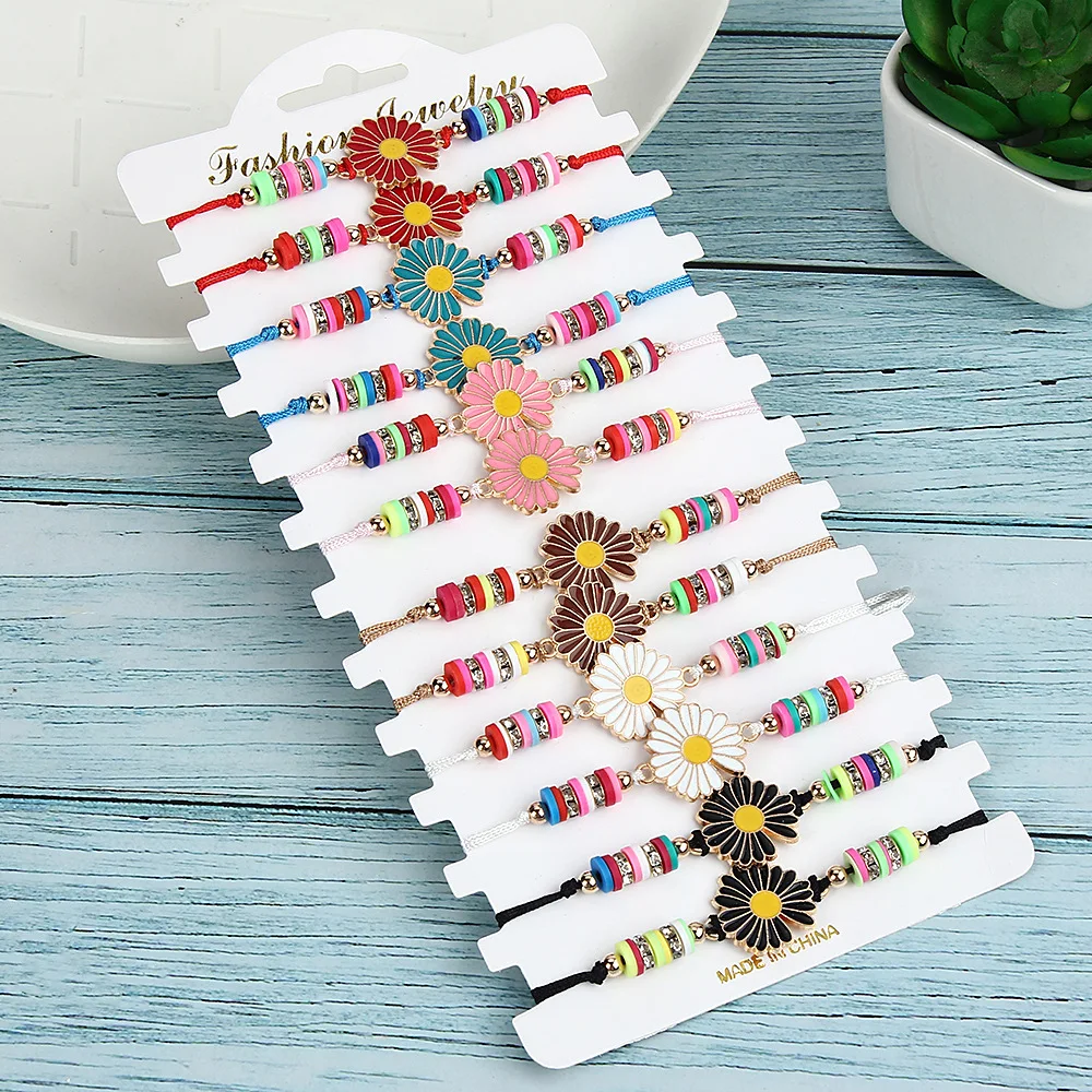 12pcs/set Bohemian Daisy Flower Polymer Clay Bracelets for Women Simple Braided Beads Beach Party Bracelet Set Jewelry Sets
12pcs/set Bohemian Daisy Flower Polymer Clay Bracelets for Women Simple Braided Beads Beach Party Bracelet Set Jewelry Sets