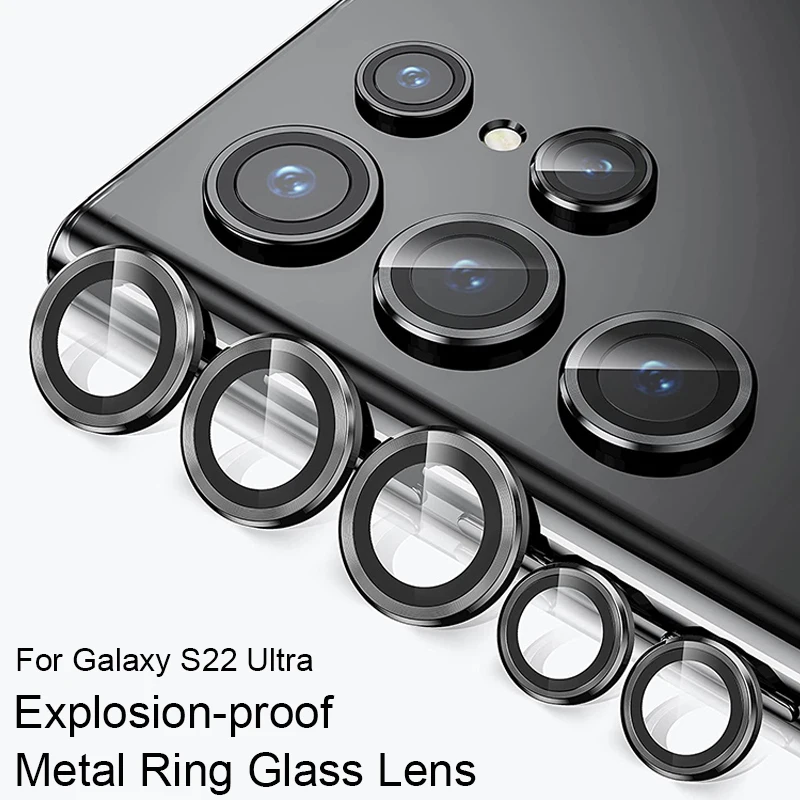 For Samsung Galaxy S22 Ultra Metal Ring Glass Lens Cover Aluminum Tempered Glass Camera Protector S22 Ultra Protective Cap
For Samsung Galaxy S22 Ultra Metal Ring Glass Lens Cover Aluminum Tempered Glass Camera Protector S22 Ultra Protective Cap