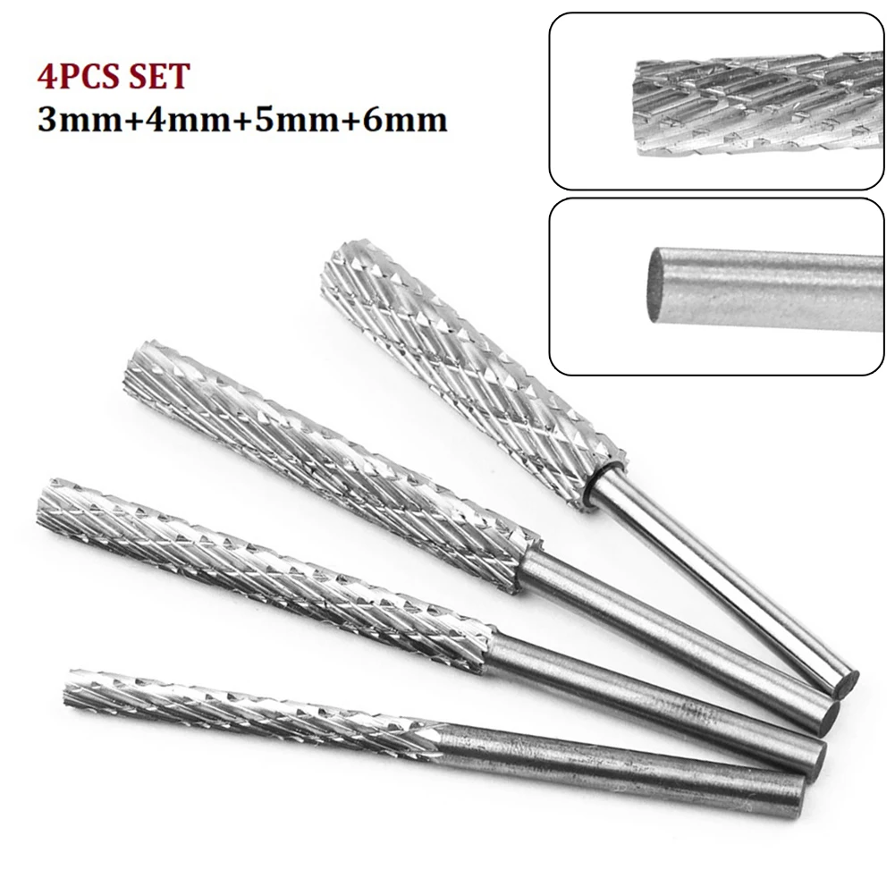 High Speed Steel Rotary Burr Tool Set 4pcs for Wood and Plastic Carving 3mm Shank Diameter 36mm File Length
High Speed Steel Rotary Burr Tool Set 4pcs for Wood and Plastic Carving 3mm Shank Diameter 36mm File Length
