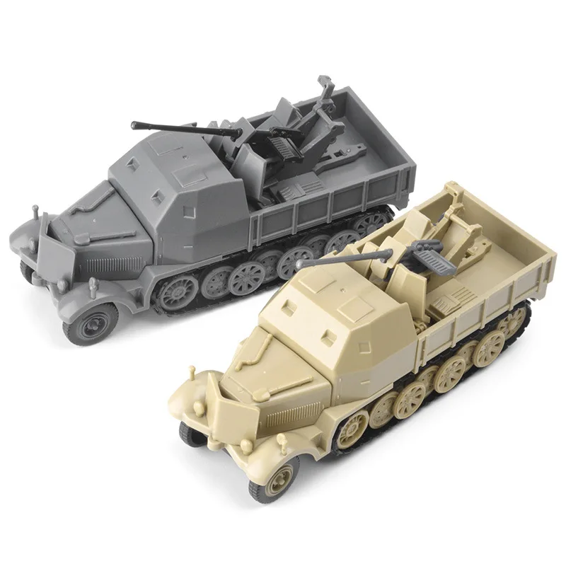 

2pcs/lot 4D Assembled 1/72 World War II German SD. Kfz.7/2 Half Track Air Defense Armored Vehicle Model Military Toys