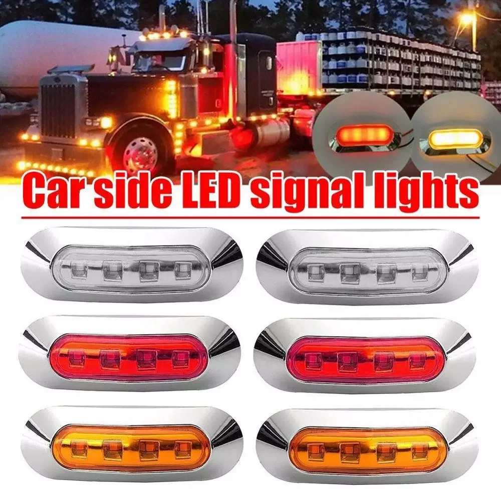 10pcs Side Marker Tail Light Amber 4 SMD 12/24V Waterproof Led Marker Lamp Ndicator Trailer Light Rear Side Lamp Truck Light
10pcs Side Marker Tail Light Amber 4 SMD 12/24V Waterproof Led Marker Lamp Ndicator Trailer Light Rear Side Lamp Truck Light