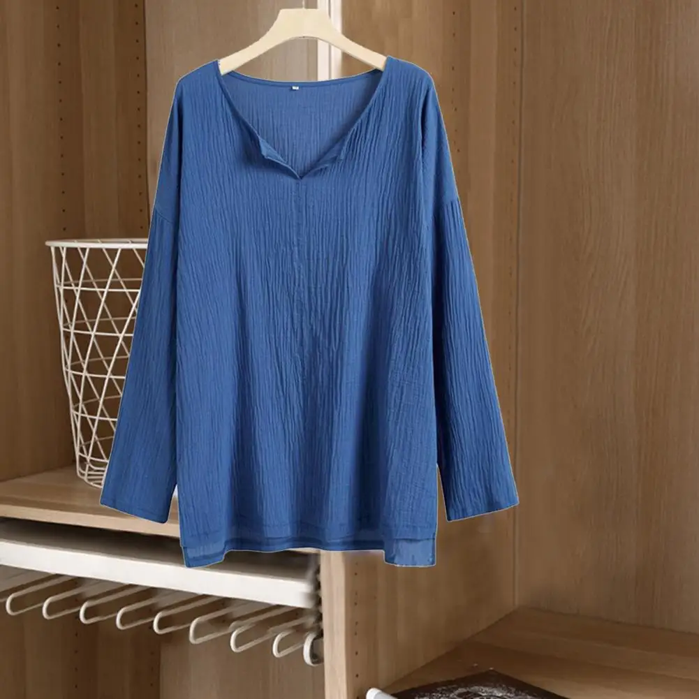 Autumn Tops Men T-shirt Solid Color Colorfast Lightweight Thin V Neck Long Sleeves Loose Pullover Men Tops Daily Clothes
Autumn Tops Men T-shirt Solid Color Colorfast Lightweight Thin V Neck Long Sleeves Loose Pullover Men Tops Daily Clothes