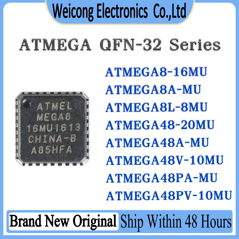 ATMEGA8-16MU ATMEGA8A-MU ATMEGA8L-8MU ATMEGA48-20MU ATMEGA48A-MU ATMEGA48V-10MU ATMEGA48PA-MU ATMEGA48PV-10MU IC MCU Chip
ATMEGA8-16MU ATMEGA8A-MU ATMEGA8L-8MU ATMEGA48-20MU ATMEGA48A-MU ATMEGA48V-10MU ATMEGA48PA-MU ATMEGA48PV-10MU IC MCU Chip