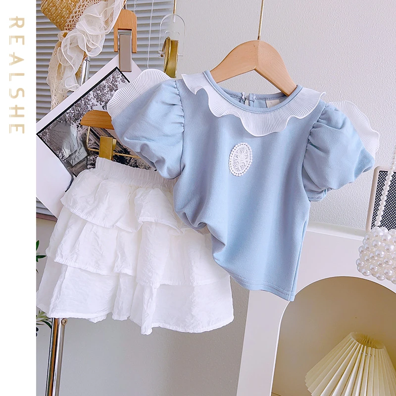 2023 New Kids Clothes for Girls 2pcs Outfits Baby Girls Summer Suits Short Sleeve Shirts Cake Skirts Children Clothing
2023 New Kids Clothes for Girls 2pcs Outfits Baby Girls Summer Suits Short Sleeve Shirts Cake Skirts Children Clothing