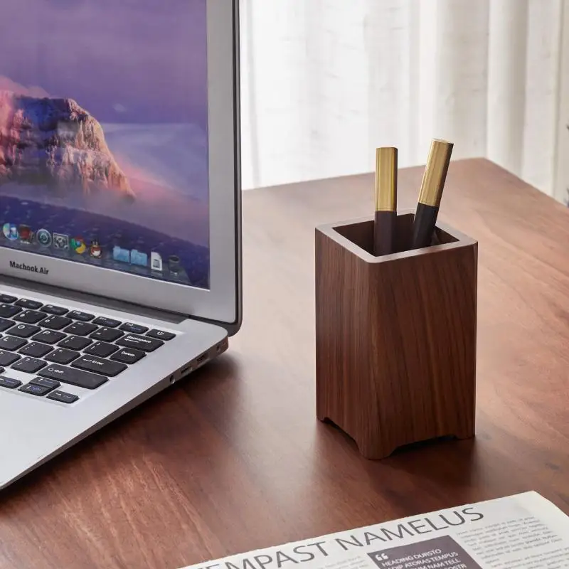 1Pc Black Walnut Solid Wood Pen Container Office Tabletop Simple Pen Container Student Portable Stationery Storage Box 
1Pc Black Walnut Solid Wood Pen Container Office Tabletop Simple Pen Container Student Portable Stationery Storage Box