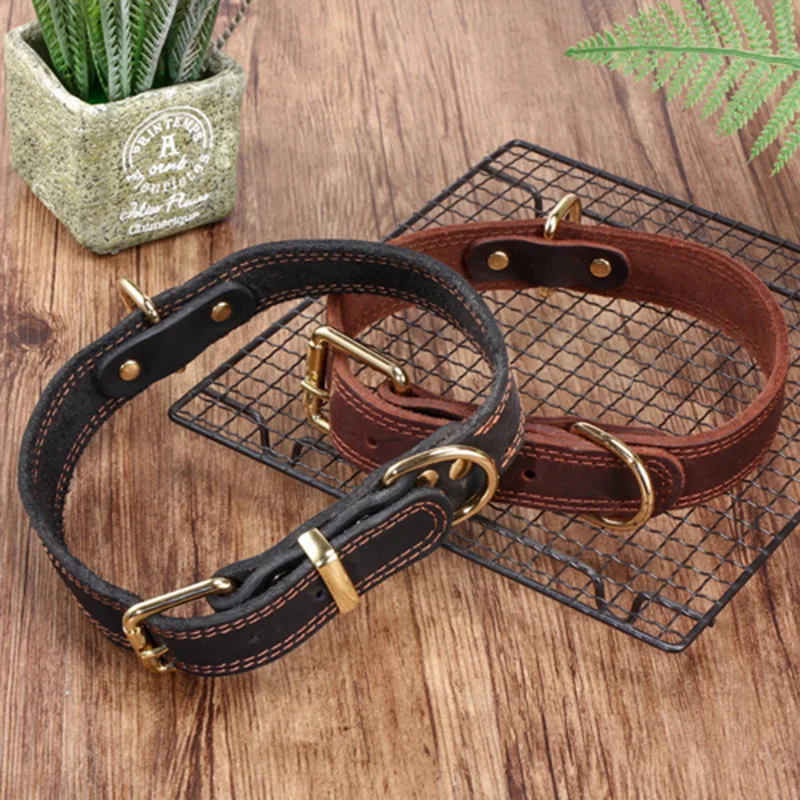 Genuine Leather Dog Collar, Heavy Duty Dog Collar for Puppy, Medium Dog, Large Dog and Extra Large Dog Black And Brown
Genuine Leather Dog Collar, Heavy Duty Dog Collar for Puppy, Medium Dog, Large Dog and Extra Large Dog Black And Brown